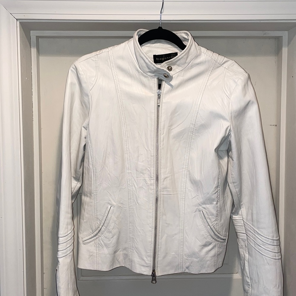 Vintage Bagatelle Genuine White Leather Jacket
